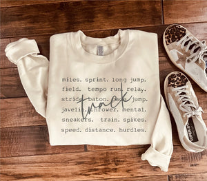 Track Word Graphic Sweatshirt - Southern Grace Shoppe