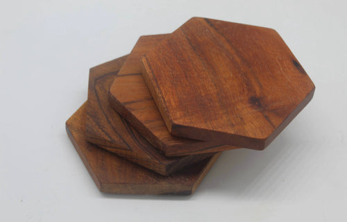 SGS Custom Gifts | Acacia Wood Hexagon Coaster - Southern Grace Shoppe