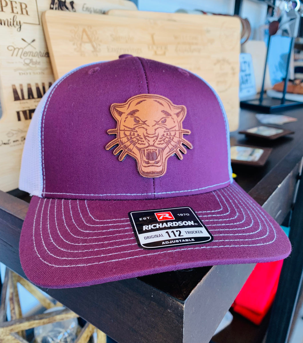 SGS Custom Gifts | Panther Mascot Leather Patch Hat - Southern Grace Shoppe