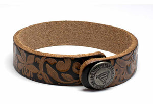 SGS Custom Gifts | Embossed Floral Leather Bracelet - Southern Grace Shoppe