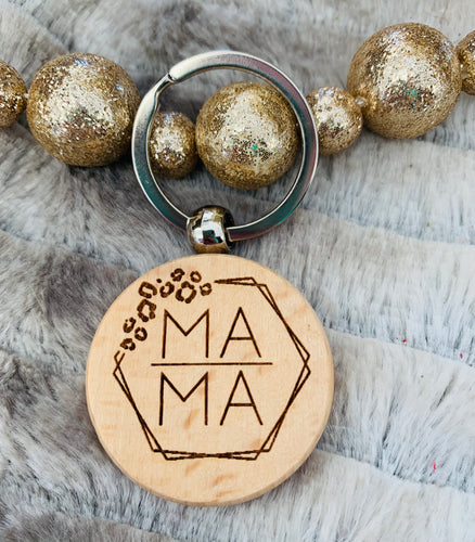 SGS Custom Gifts | Circle Mama Wood Keychain - Southern Grace Shoppe