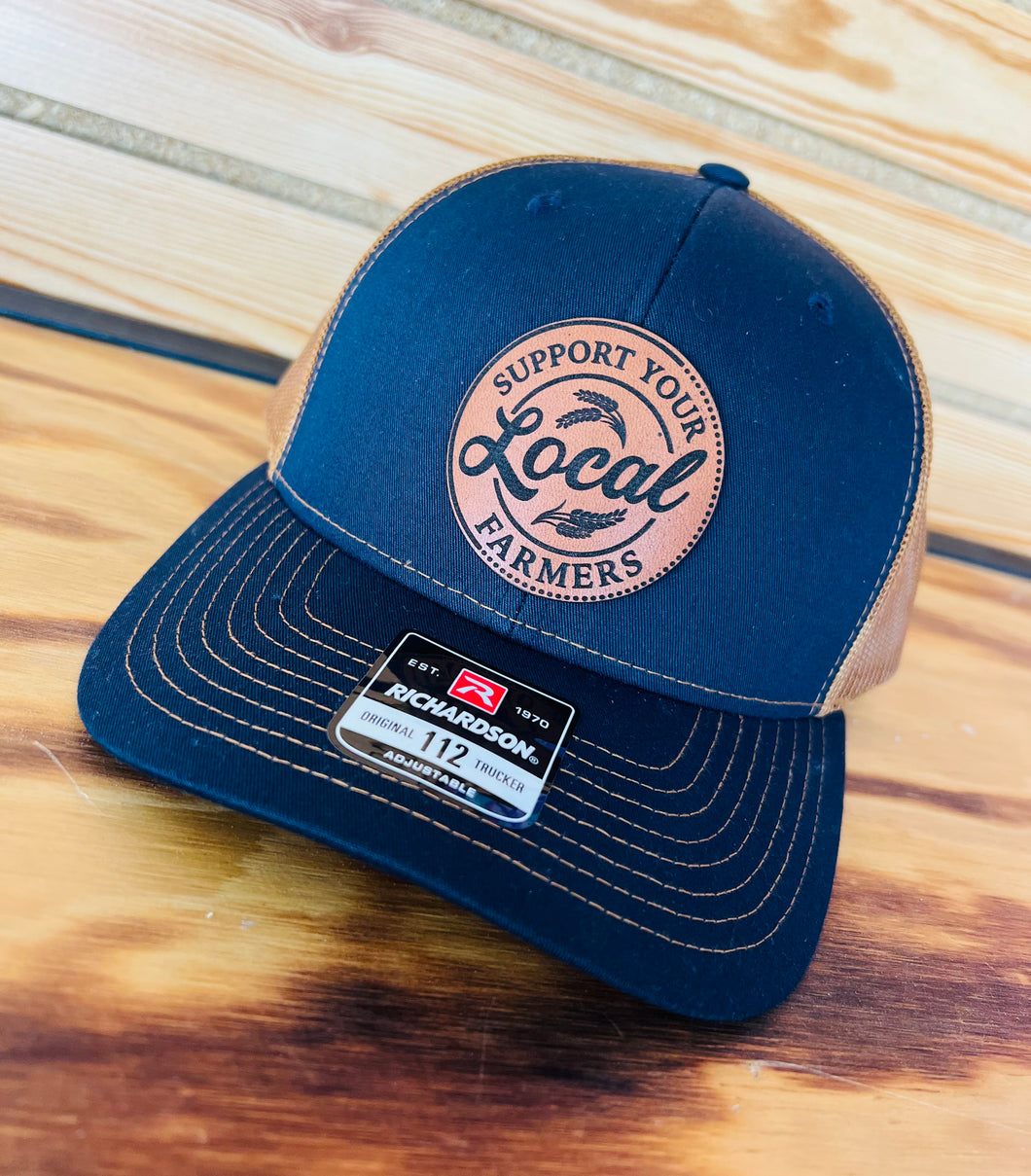 Support Your Local Farmers Leather Patch Hat - Southern Grace Shoppe