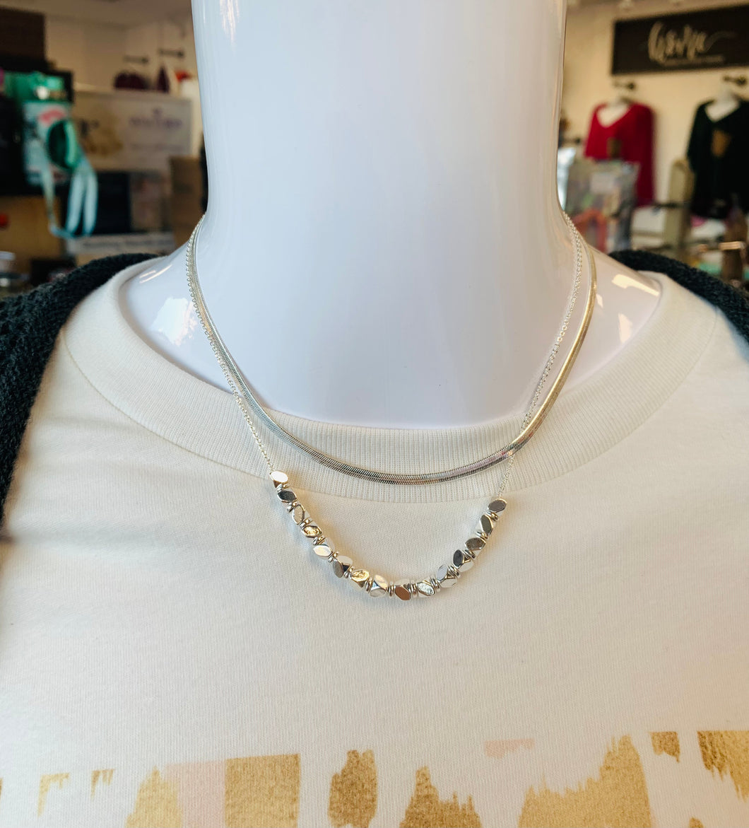 Silver Welch Layered Necklace - Southern Grace Shoppe
